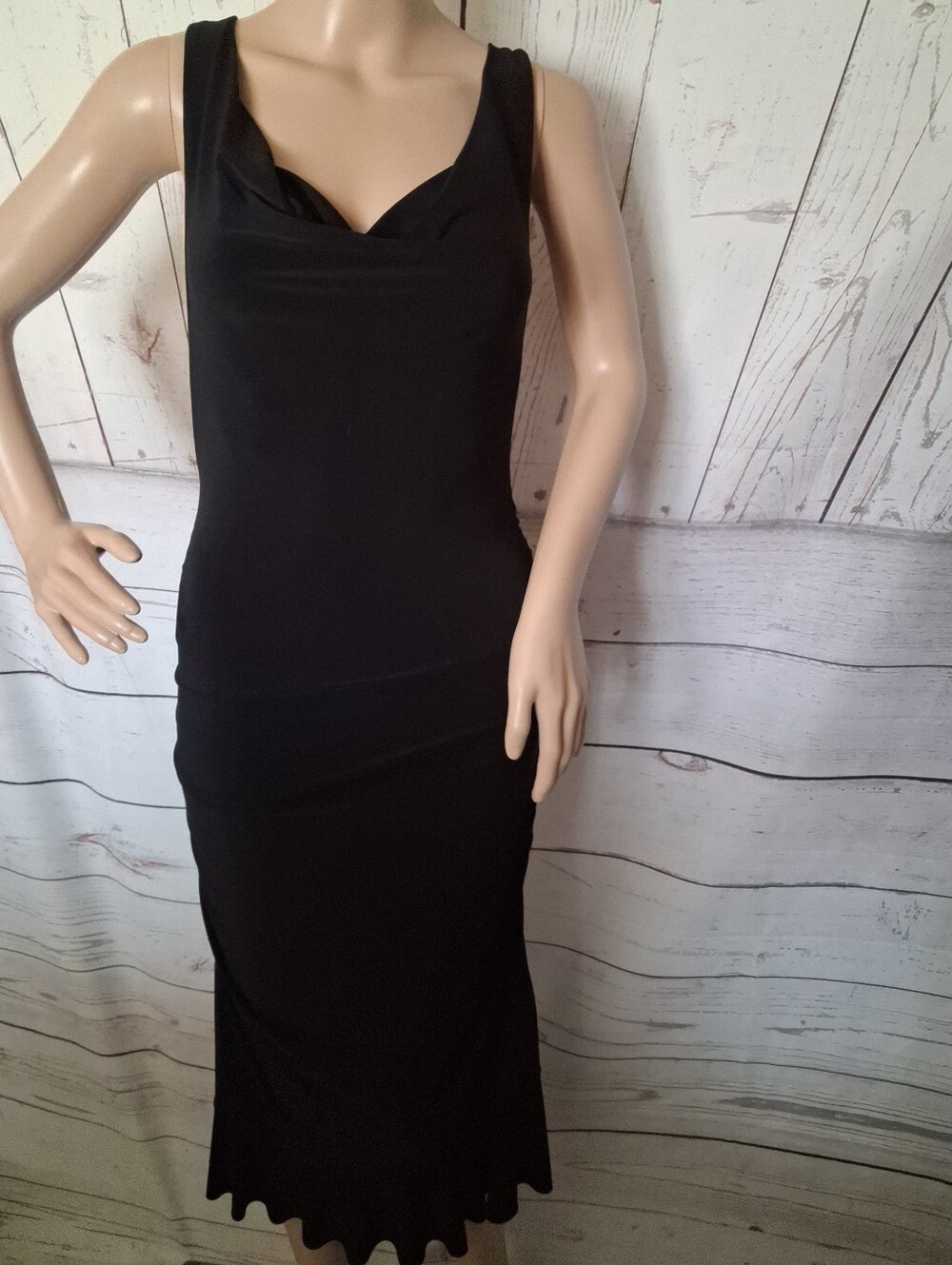 Body Central Black Sleeveless Cowl-Neck Midi Dress Size Small